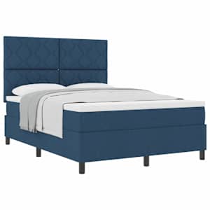 Postel s boxspringem s matrací s čelo Modrá 160 x 200 cm textil - obrázek 2