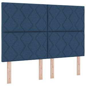 Postel s boxspringem s matrací s čelo Modrá 160 x 200 cm textil - obrázek 4