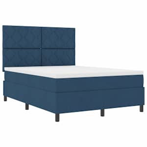 Postel s boxspringem s matrací s čelo Modrá 160 x 200 cm textil - obrázek 5