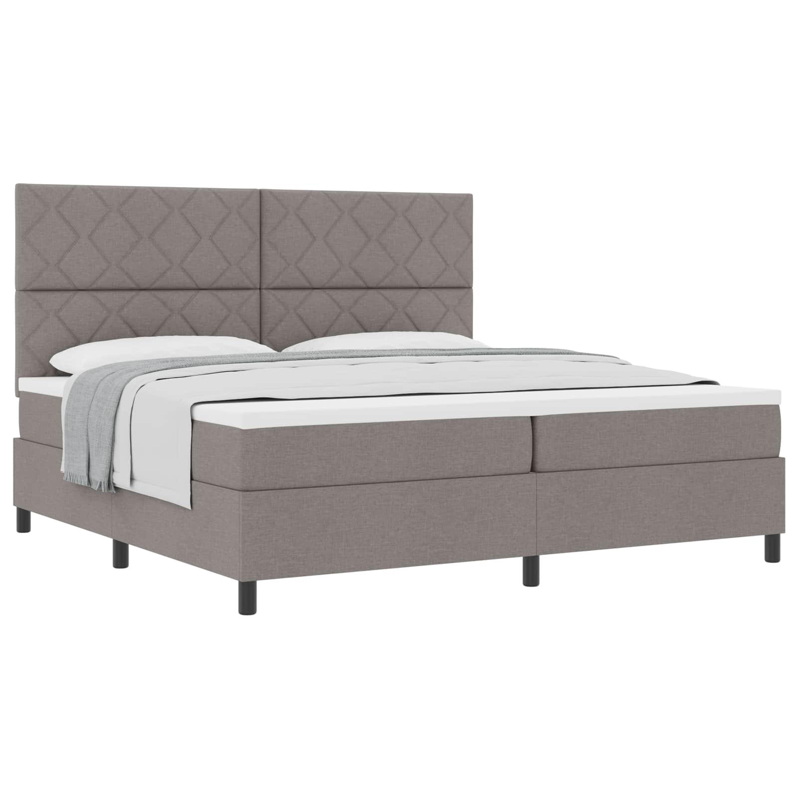 Postel s boxspringem s čelo Taupe 200 x 200 cm textil 3339494