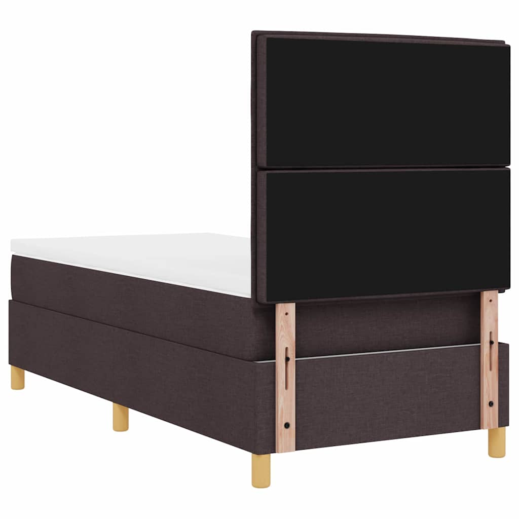 Box Spring Bed with Headboard Dark brown 80 x 200 cm Fabric - Image 10