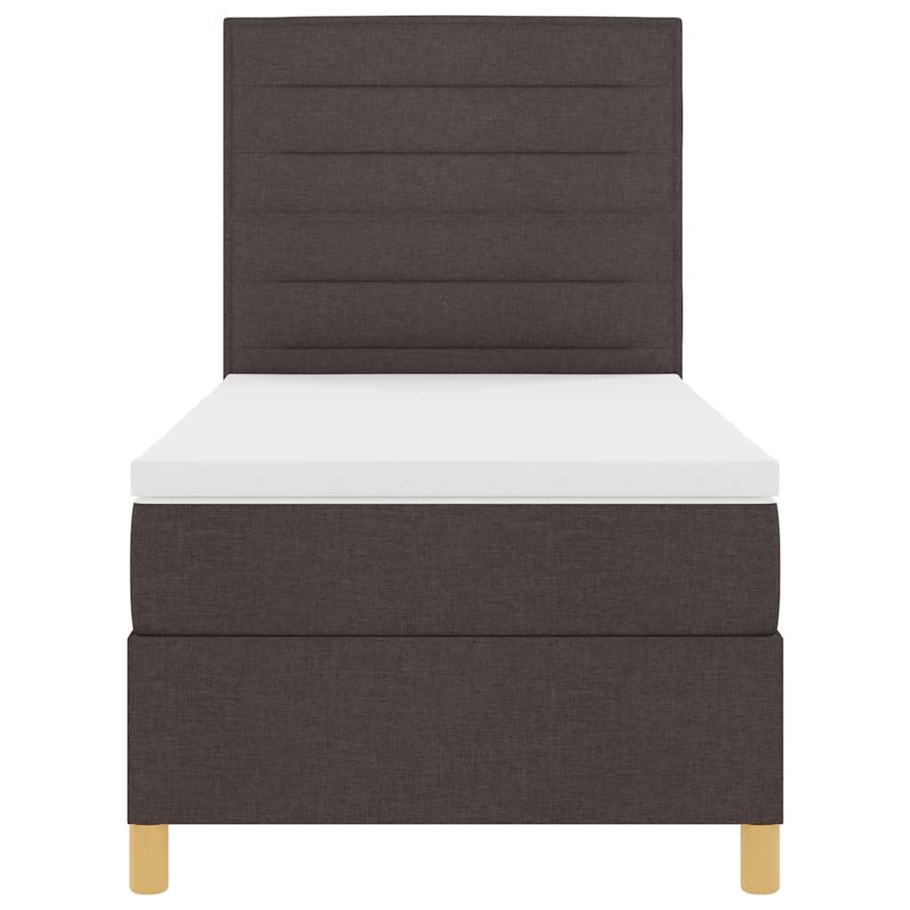Box Spring Bed with Headboard Dark brown 80 x 200 cm Fabric - Image 8