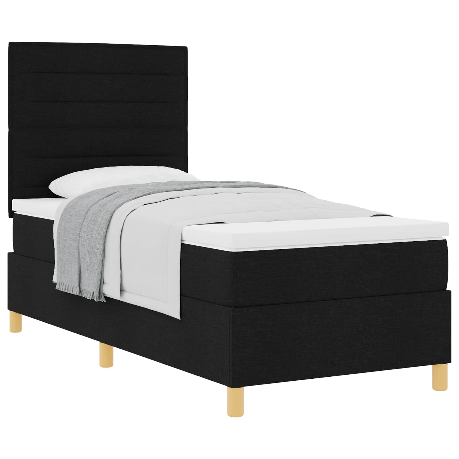 Thumbnail - vidaXL Boxspringbett mit Matratze Schwarz 90 x 190 cm Stoff