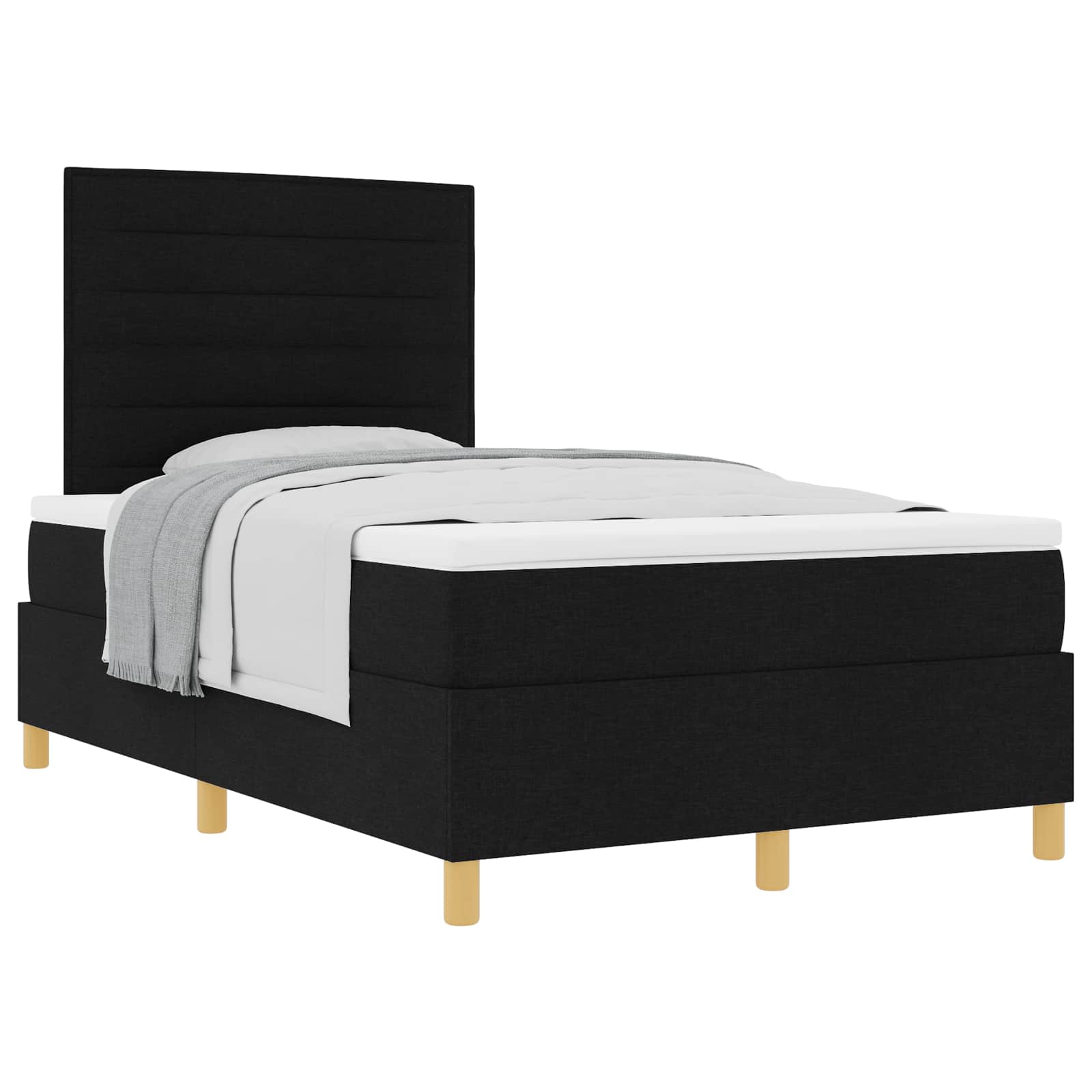 Thumbnail - vidaXL Boxspringbett mit Matratze Schwarz 120 x 190 cm Stoff