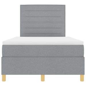 Postel s boxspringem s matrací Světle šedá 120 x 200 cm textil - obrázek 7