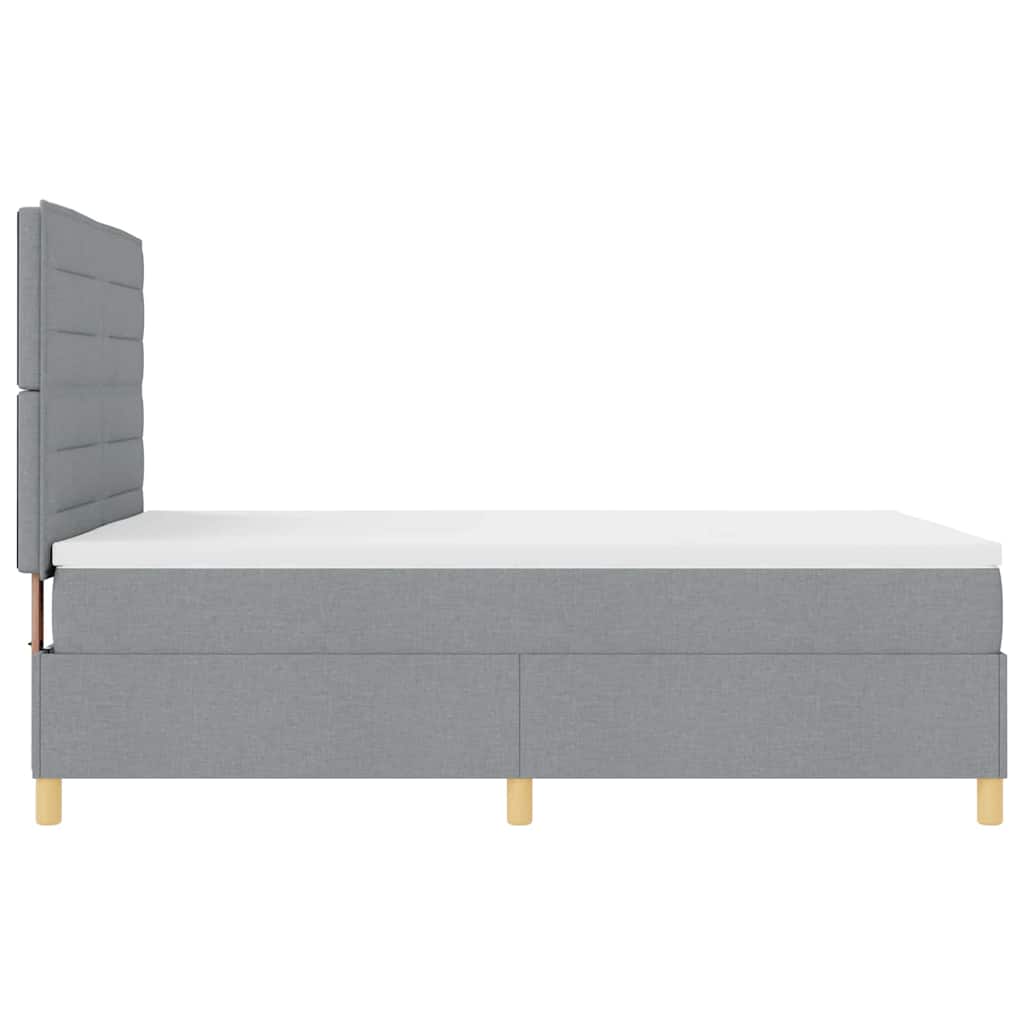 Postel s boxspringem s matrací Světle šedá 140 x 190 cm textil - obrázek 8