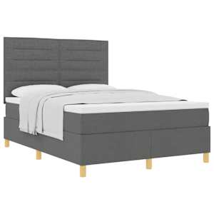 Postel s boxspringem s matrací Tmavě šedá 160 x 200 cm textil - obrázek 2