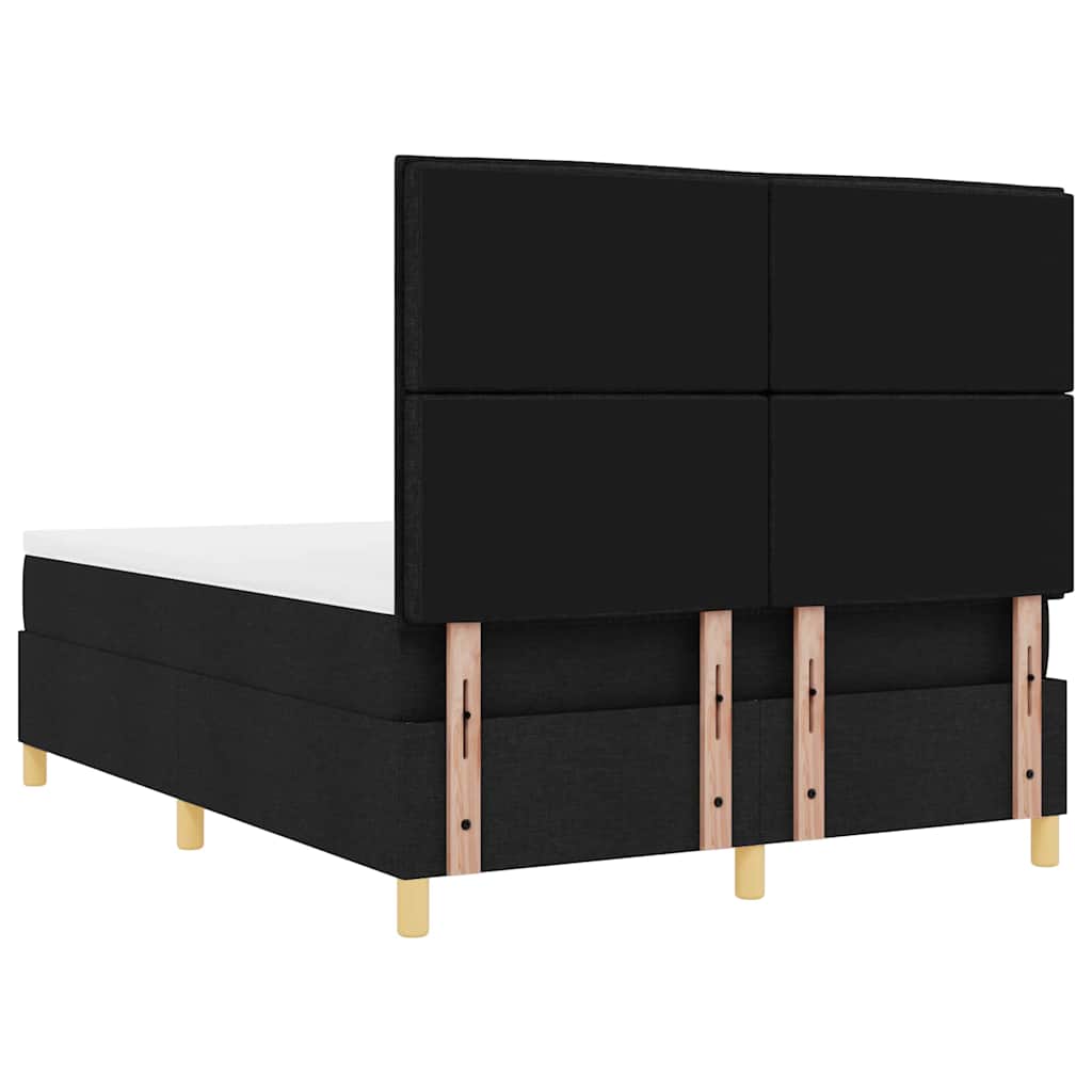Postelja z vzmetnico z vzmetnico Črna 160 x 200 cm blago - slika 9