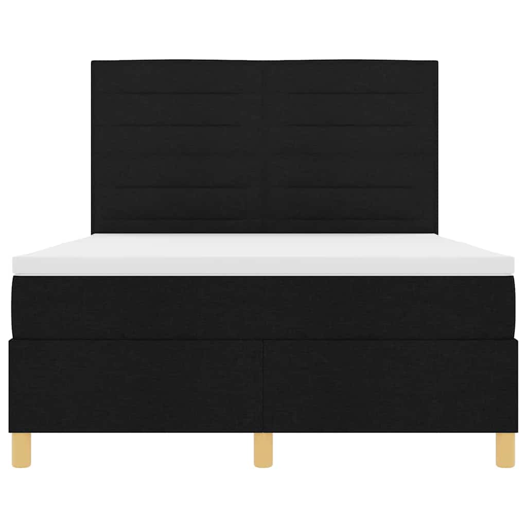 Postelja z vzmetnico z vzmetnico Črna 160 x 200 cm blago - slika 7
