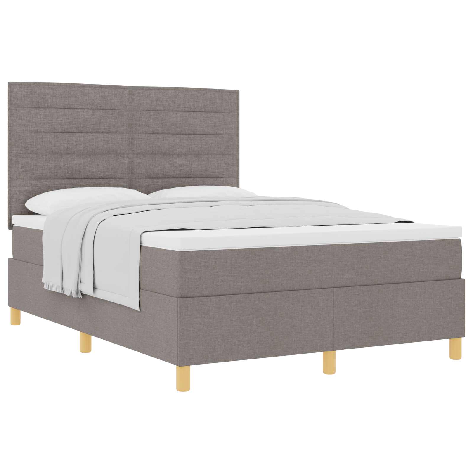 Thumbnail - vidaXL Boxspringbett mit Matratze Taupe 160 x 200 cm Stoff