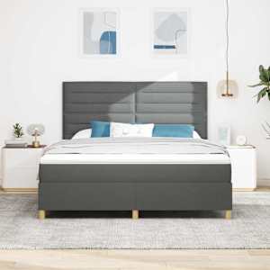Postel s boxspringem s matrací Tmavě šedá 180 x 200 cm textil - obrázek 3
