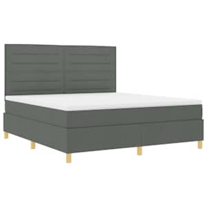 Postel s boxspringem s matrací Tmavě šedá 180 x 200 cm textil - obrázek 5