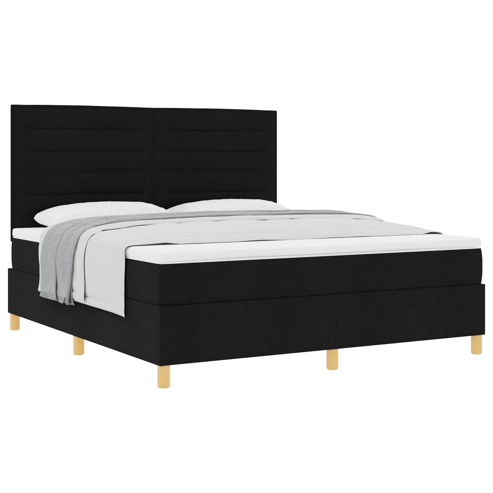 Thumbnail - vidaXL Boxspringbett mit Matratze Schwarz 180 x 200 cm Stoff