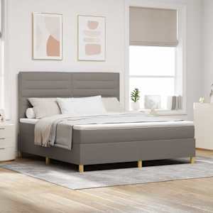 Postel s boxspringem s matrací s čelo Taupe 180 x 200 cm textil - obrázek 1
