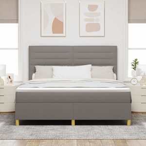 Postel s boxspringem s matrací s čelo Taupe 180 x 200 cm textil - obrázek 3