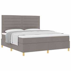 Postel s boxspringem s matrací s čelo Taupe 180 x 200 cm textil - obrázek 2