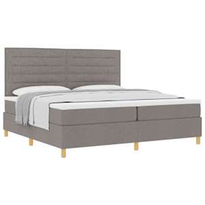 Postel s boxspringem s čelo Taupe 200 x 200 cm textil - obrázek 2