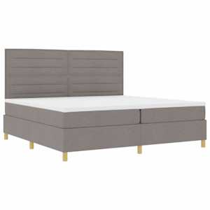 Postel s boxspringem s čelo Taupe 200 x 200 cm textil - obrázek 5