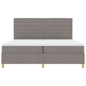 Postel s boxspringem s čelo Taupe 200 x 200 cm textil - obrázek 7