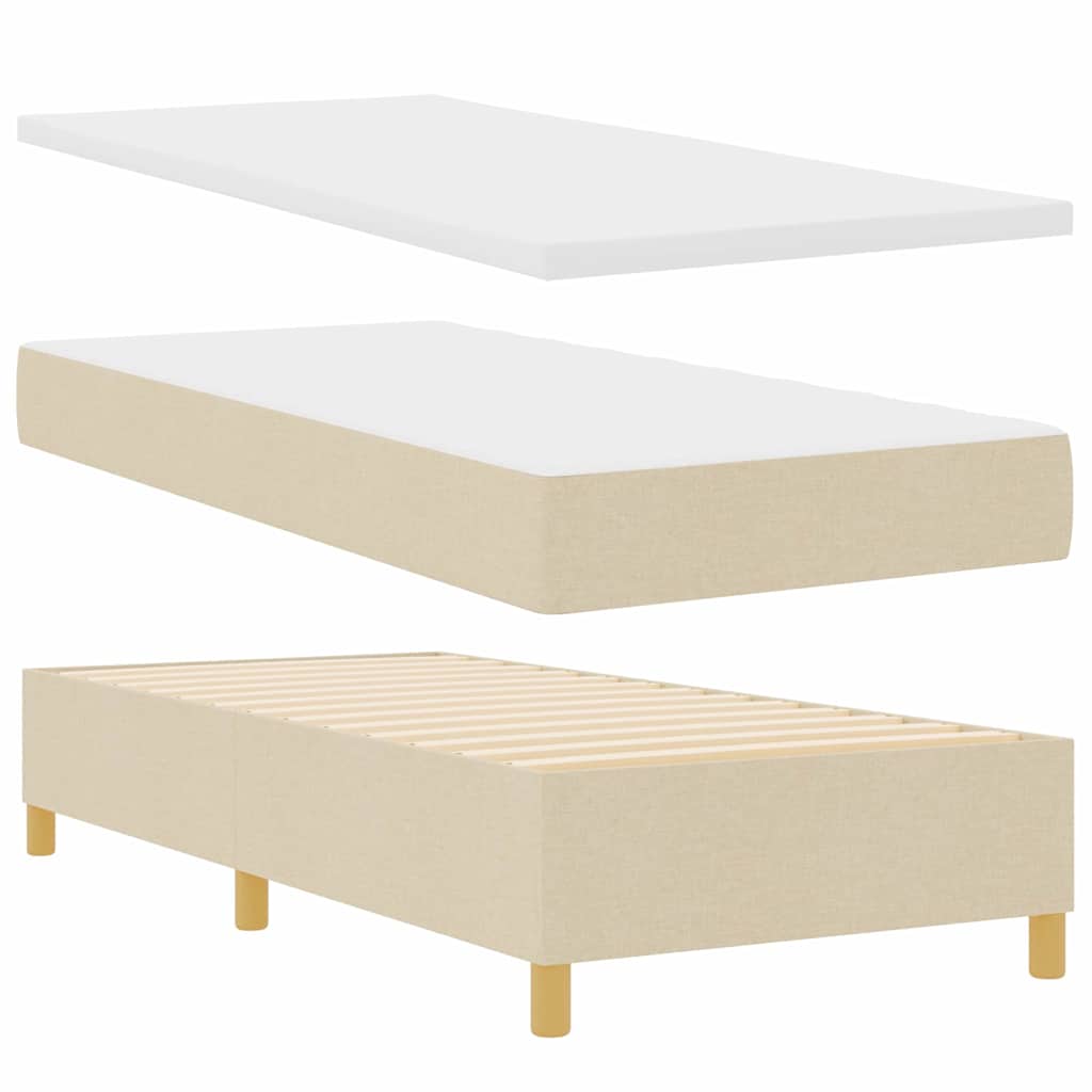 Postel s boxspringem s matrací Krémová 80 x 200 cm textil - obrázek 6