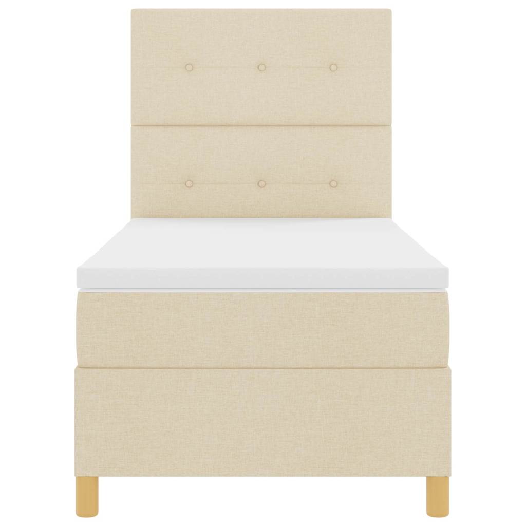 Postel s boxspringem s matrací Krémová 80 x 200 cm textil - obrázek 7