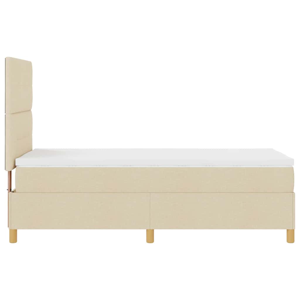 Postel s boxspringem s matrací Krémová 80 x 200 cm textil - obrázek 8