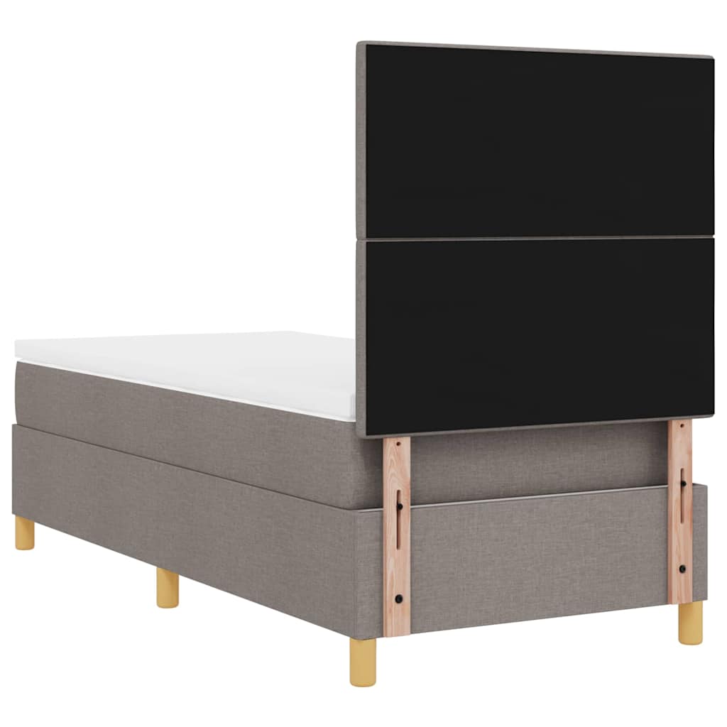 Postel s boxspringem s matrací s čelo Taupe 100 x 200 cm textil - obrázek 9