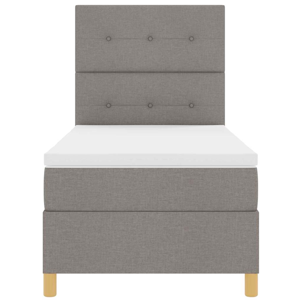 Postel s boxspringem s matrací s čelo Taupe 100 x 200 cm textil - obrázek 7