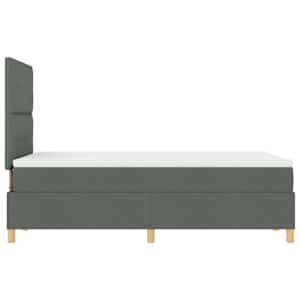 Postel s boxspringem s čelo Tmavě šedá 120 x 190 cm textil - obrázek 8