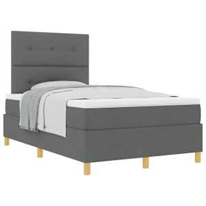 Postel s boxspringem s čelo Tmavě šedá 120 x 200 cm textil - obrázek 2