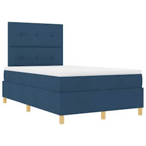 Postel s boxspringem s čelo Modrá 120 x 200 cm textil - obrázek 5