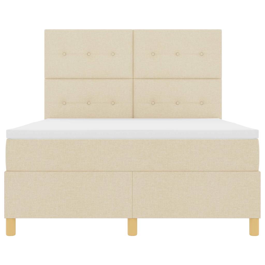 Postel s boxspringem s matrací Krémová 140 x 190 cm textil 3339621
