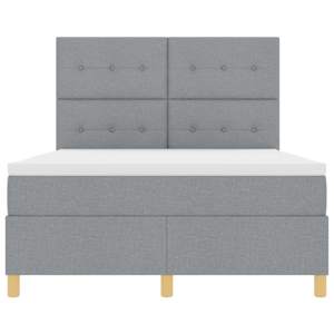 Postel s boxspringem s čelo Světle šedá 140 x 200 cm textil - obrázek 7