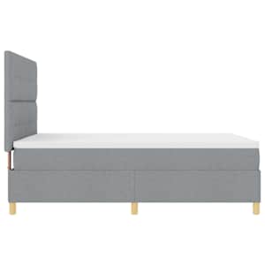 Postel s boxspringem s čelo Světle šedá 140 x 200 cm textil - obrázek 8