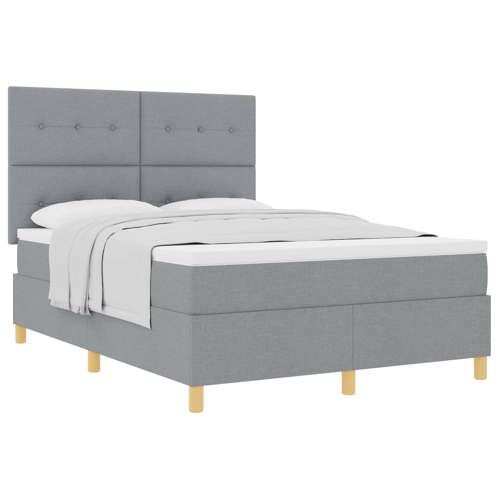 Postel s boxspringem s matrací Světle šedá 160 x 200 cm textil - obrázek 2
