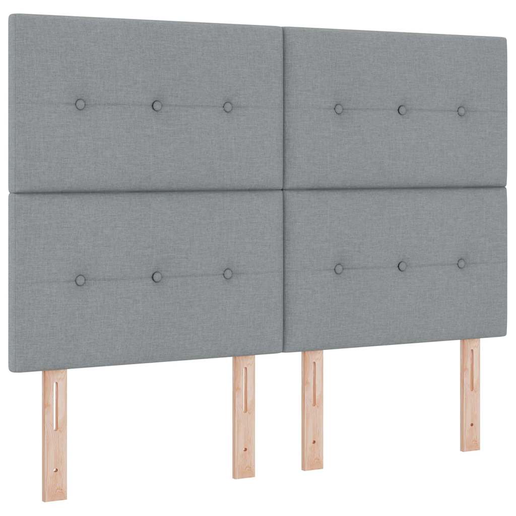 Postel s boxspringem s matrací Světle šedá 160 x 200 cm textil - obrázek 4