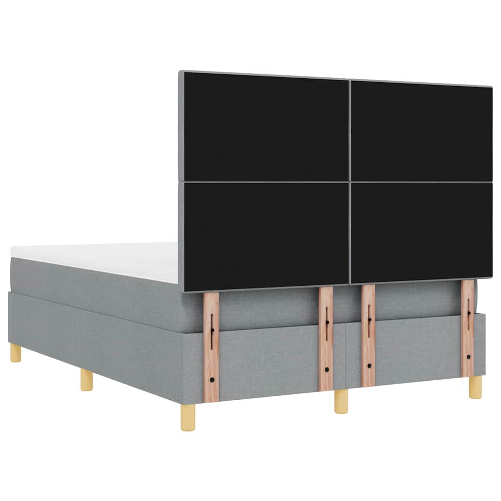 Postel s boxspringem s matrací Světle šedá 160 x 200 cm textil - obrázek 9