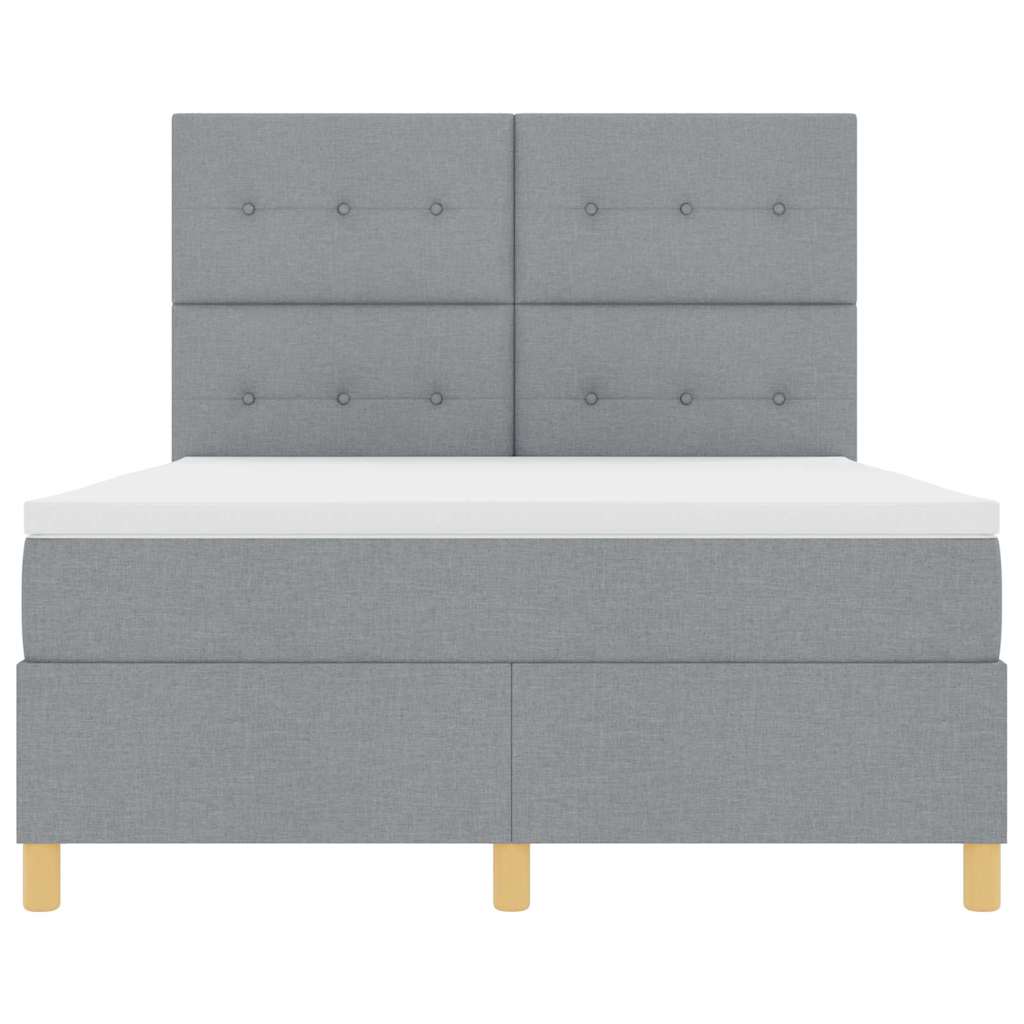 Postel s boxspringem s matrací Světle šedá 160 x 200 cm textil - obrázek 7