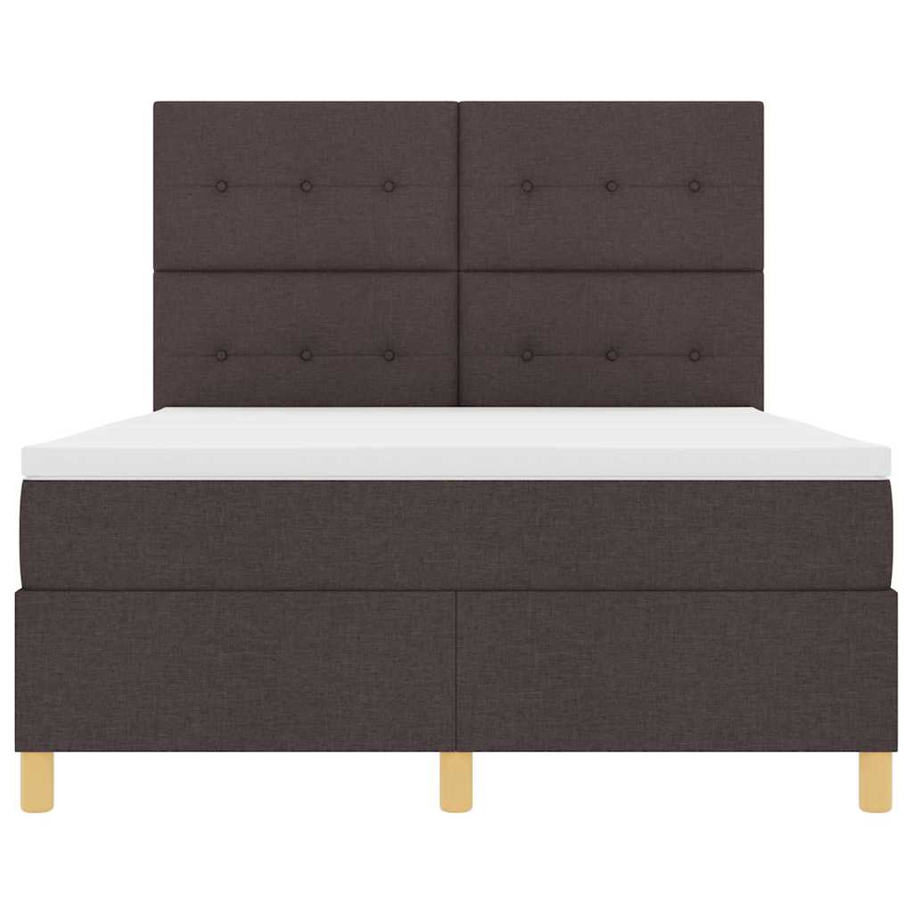 Postel s boxspringem s matrací Tmavě hnědá 160 x 200 cm textil - obrázek 7