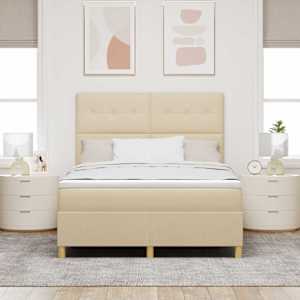 Postel s boxspringem s matrací Krémová 160 x 200 cm textil - obrázek 3
