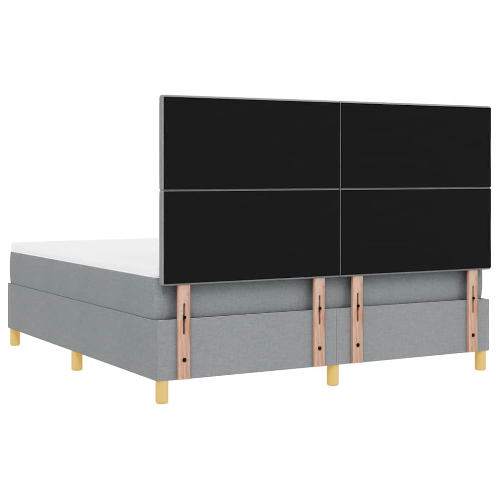 Postel s boxspringem s matrací Světle šedá 180 x 200 cm textil - obrázek 9