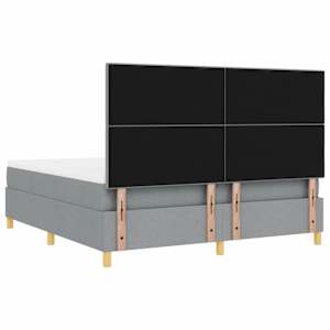 Postel s boxspringem s matrací Světle šedá 180 x 200 cm textil - obrázek 9