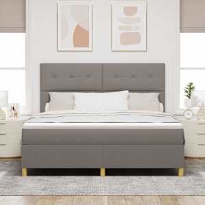 Postel s boxspringem s čelo Taupe 180 x 200 cm textil - obrázek 3