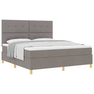 Postel s boxspringem s čelo Taupe 180 x 200 cm textil - obrázek 2