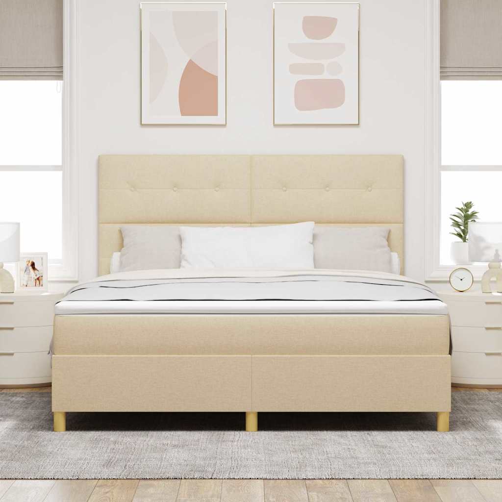 Thumbnail - vidaXL Boxspringbett mit Matratze Creme 180 x 200 cm Stoff