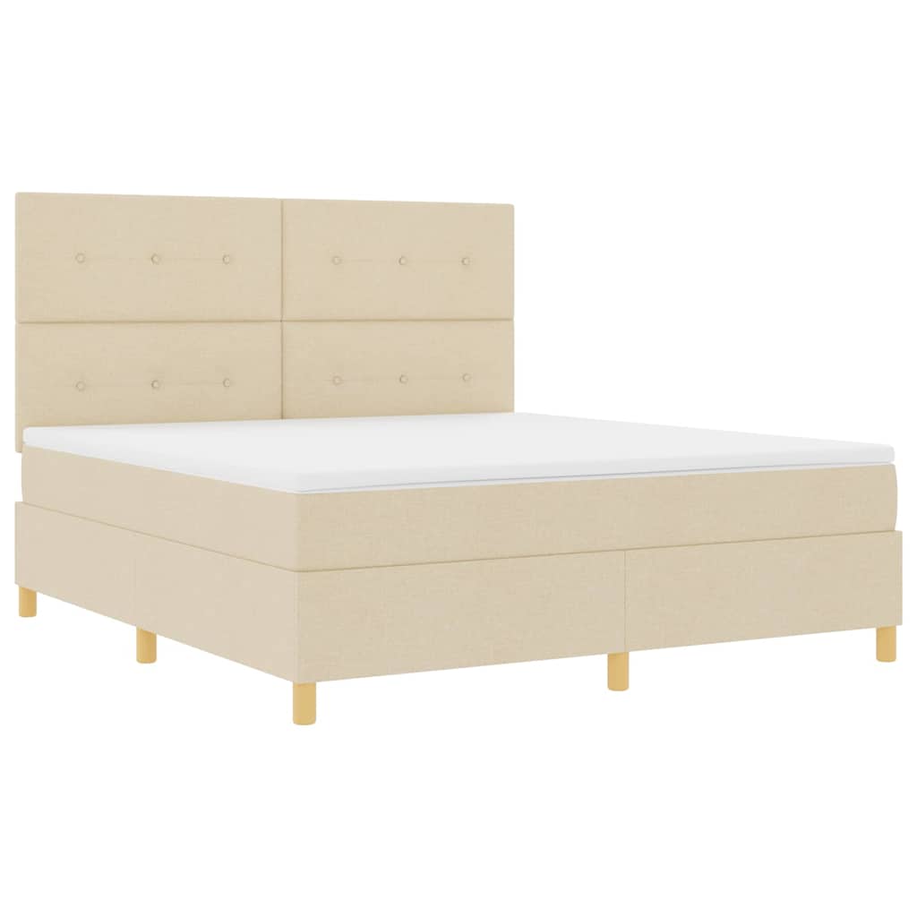 Postel s boxspringem s matrací Krémová 180 x 200 cm textil - obrázek 5