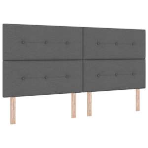 Postel s boxspringem s čelo Tmavě šedá 200 x 200 cm textil - obrázek 4