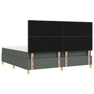 Postel s boxspringem s čelo Tmavě šedá 200 x 200 cm textil - obrázek 9