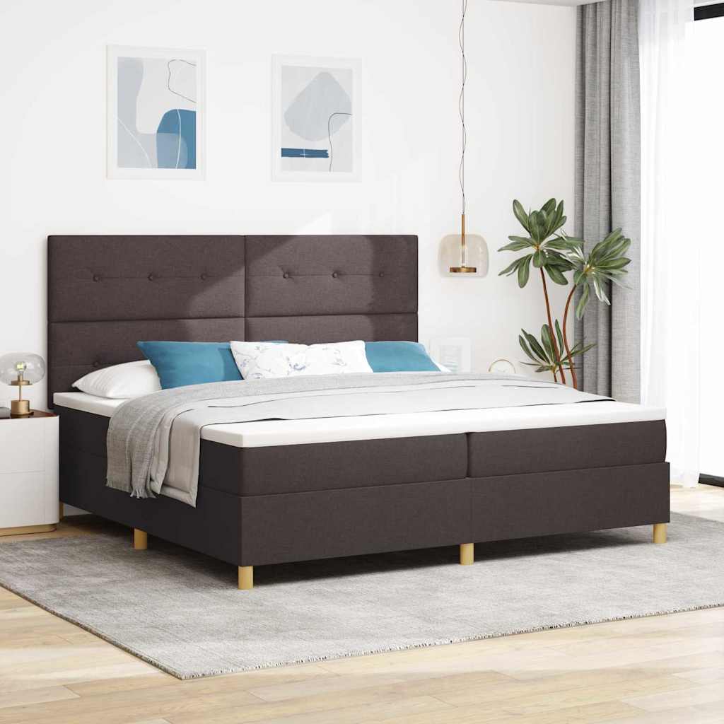 Karpvedru voodi madratsiga Tumepruun 200x200 cm Kangas