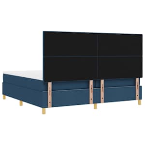 Postel s boxspringem s matrací s čelo Modrá 200 x 200 cm textil - obrázek 9